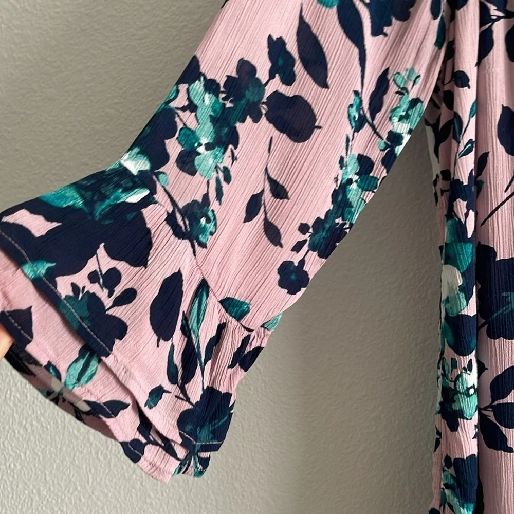 J.Jill Mauve Beautiful Blossoms Tunic top Size Small Petite - Picture 7 of 10